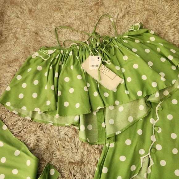 Free People Bali Audrey Set In Shamrock‎ Green Women's Size Large